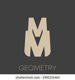 abstract modern urban logo double  letter m. Typography sports, technology, fashion, digital, future creative logo font. vector illustration