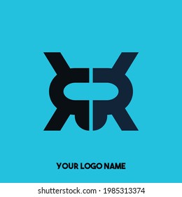 abstract modern urban logo double letter r. Typography sports, technology, fashion, digital, future creative logo font. vector illustration