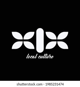 abstract modern urban logo flower silhoutte. Typography sports, technology, fashion, digital, future creative logo font. vector illustration