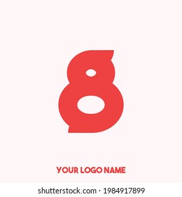 abstract modern urban logo number eight. Typography sports, technology, fashion, digital, future creative logo font. vector illustration