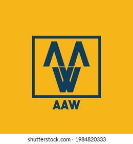 abstract modern urban logo a a w. Typography sports, technology, fashion, digital, future creative logo font. vector illustration