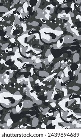 Abstract modern urban pixel camouflage of gray color.