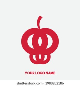 abstract modern urban red apple fruits logo. Typography sports, technology, fashion, digital, future creative logo font. vector illustration
