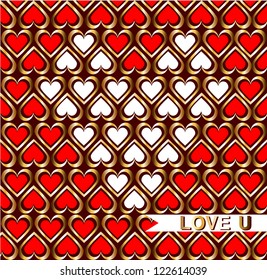 Abstract modern valentine background with hearts