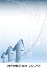 abstract modern vector backdrop with binary code and arrows