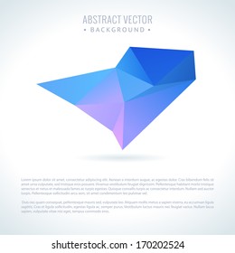 Abstract modern vector background with 3D triangle object