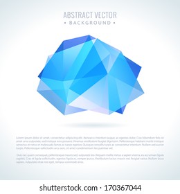 Abstract modern vector background with 3D triangle object