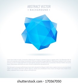 Abstract modern vector background with 3D triangle object