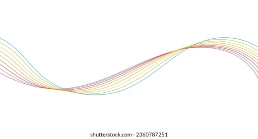 Resumen del fondo vectorial moderno. Ilustración vectorial curva. Olas multicolores.
