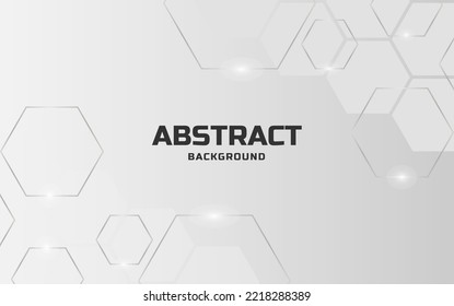 Abstract modern vector background with grey and white hexagonal. Molecular structures backdrop.  Science medical futuristic wallpaper cover. Geometric template for posters, flyers, websites, banners