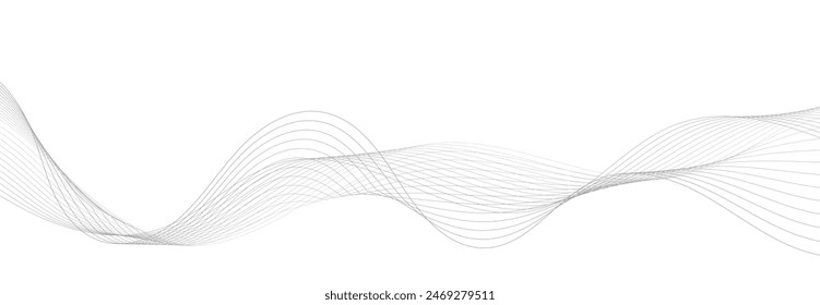 Abstract modern vector background with grey wavy lines
