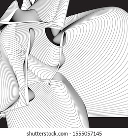 Abstract modern vector background with wavy linear elements. Example for poster or web page.