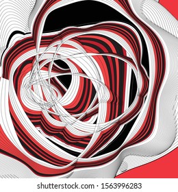 Abstract modern vector background with wavy linear elements. Example for poster or web page.