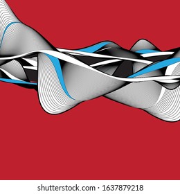 Abstract modern vector background with wavy linear elements. Example for poster or web page.