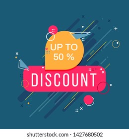 Abstract modern vector banner. Memphis style illustration with small decorative elements.
