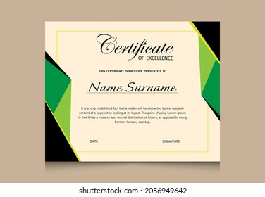 Abstract modern vector certificate template