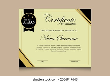 Abstract modern vector certificate template
