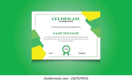 Abstract modern vector certificate template.