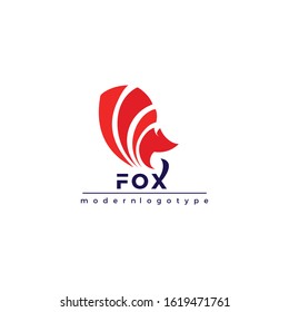 Abstract modern vector fox logotype template. Simple and clean style