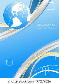 abstract modern vector  frame with globe