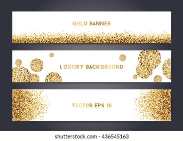 Abstract modern vector gold banner templates, shiny luxury background with golden elements