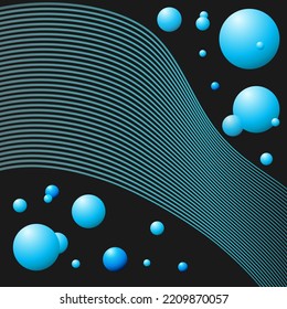 Abstract modern vector illustration with blue objects on a dark background.