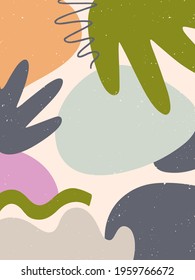 Abstract modern vector illustration with various shapes and doodles.Minimalistic art print.Abstract background.Trendy artistic design for banners templates;social media,invitations;branding,covers.