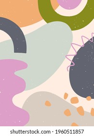 Abstract modern vector illustration with various shapes and doodles.Minimalistic art print.Abstract background.Trendy artistic design for banners templates;social media,invitations;branding,covers.