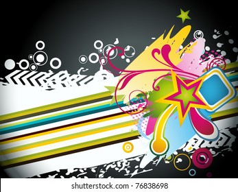 abstract modern vector illustration,floral elements with grunge