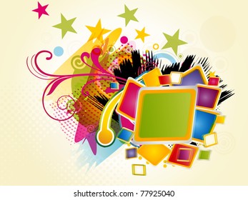 abstract modern vector illustration,floral elements with grunge