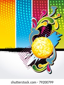 abstract modern vector illustration,floral elements with discoball