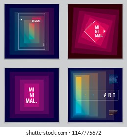 Abstract Modern Vector minimal template Flyers. Vector geometric abstract backgrounds set. Design templates for booklets, greeting cards, invitations and advertising.