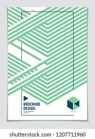 Abstract Modern Vector minimal template Flyer. Vector geometric pattern abstract background. Design template for booklet, greeting card, invitation and advertising. A4 print format.