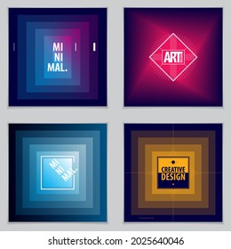 Resumen de volantes mínimos de plantilla Vector moderno. Conjunto de fondos abstractos geométricos vectoriales. Diseñar plantillas para folletos, tarjetas de felicitación, invitaciones y publicidad.