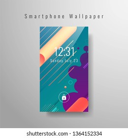 Abstract modern vector smartphone wallpaper design