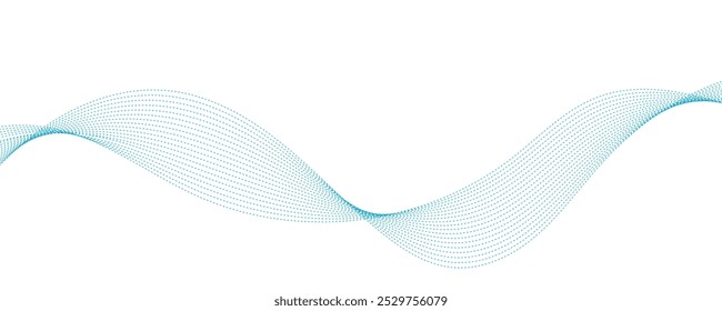 Vetor moderno abstrato plano de fundo técnico com pontilhado linhas onduladas azuis.