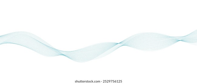 Abstract modern vector tech background with dotted blue wavy lines.