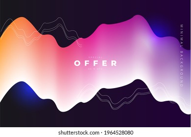 Abstract modern vector template with wavy lines and lettering special offer 
