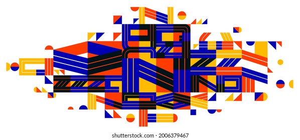 Abstract modern vector trendy design, geometric shapes stylish composition, modular pattern artistic illustration, typography letters elements used.