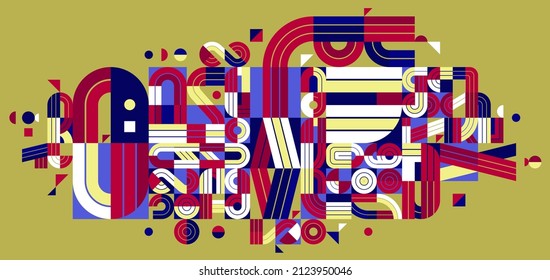 Resumen diseño moderno de moda vectorial, formas geométricas de composición elegante, ilustración artística de patrón modular, elementos de letras tipográficas usados.