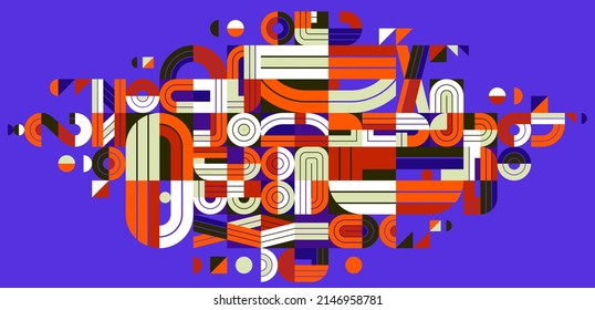Abstract modern vector trendy design, geometric shapes stylish composition, modular pattern artistic illustration, typography letters elements used.