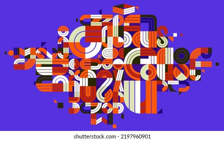 Abstract modern vector trendy design, geometric shapes stylish composition, modular pattern artistic illustration, typography letters elements used.
