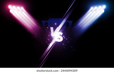 Abstract Modern versus with rays effects Football arena field with bright stadium lights Shiny Trophy of Achievement Celebrating the Winning Champion's Success in a Competitive Sport vector design 