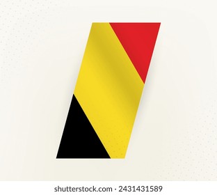 Abstract modern vertical flag of Belgium on beige background with dots. Flag for different types of design.