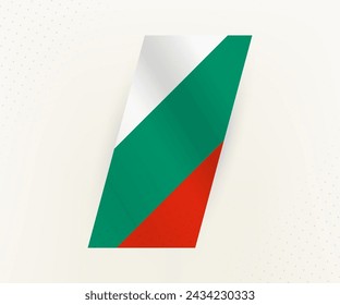 Abstract modern vertical flag of Bulgaria on beige background with dots. Flag for different types of design.