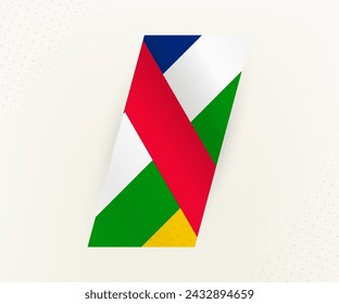 Abstract modern vertical flag of Central African Republic on beige background with dots. Flag for different types of design.