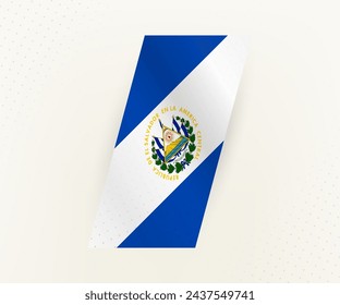 Abstract modern vertical flag of El Salvador on beige background with dots. Flag for different types of design.