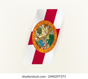 Abstract modern vertical flag of Florida on beige background with dots. Flag for different types of design.