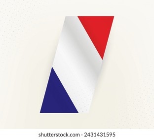 Abstract modern vertical flag of France on beige background with dots. Flag for different types of design.