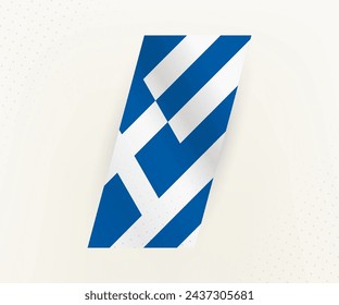 Abstract modern vertical flag of Greece on beige background with dots. Flag for different types of design.